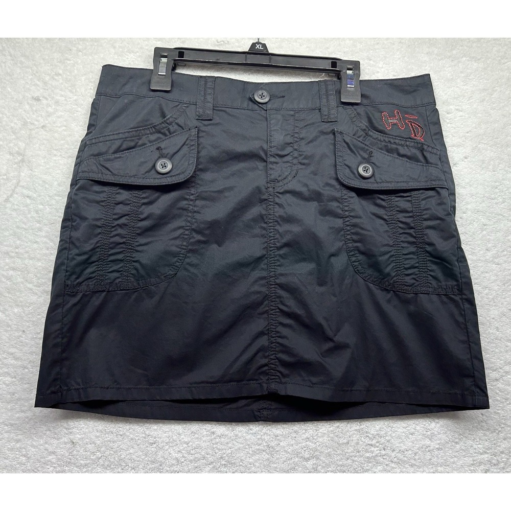 Harley Davidson Womens Size 4 Black Cotton Mini Skirt New (U5)